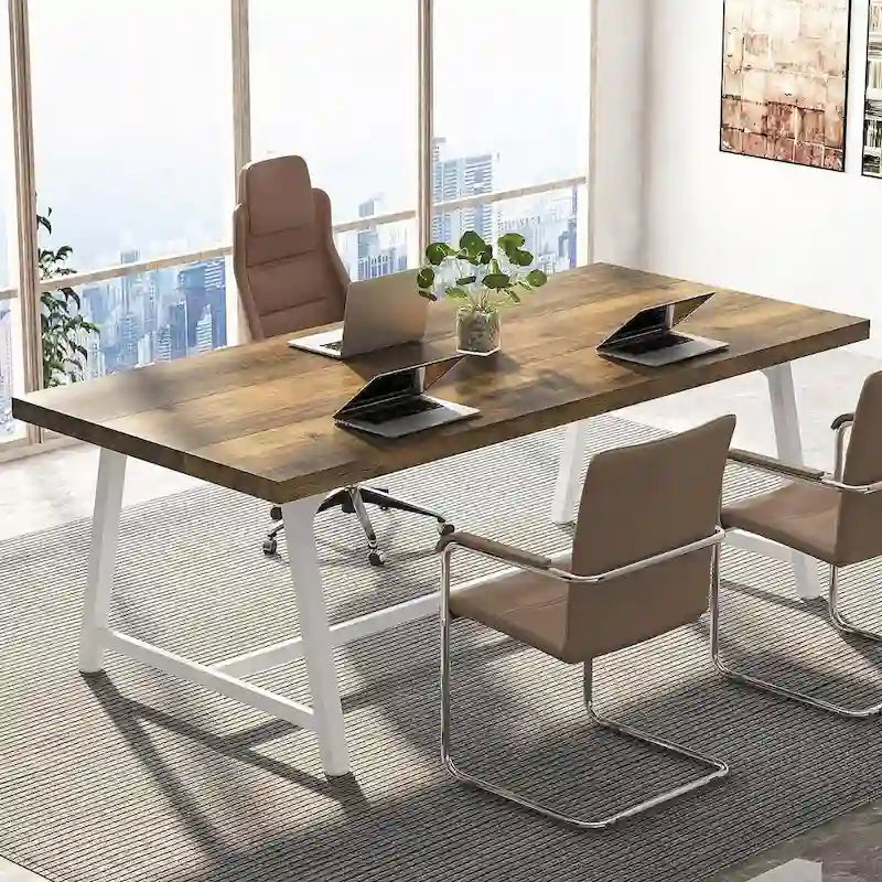 6FT Rectangle Conference Table, 70.87 Meeting Table for 6-8 People