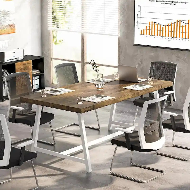 6FT Rectangle Conference Table, 70.87 Meeting Table for 6-8 People