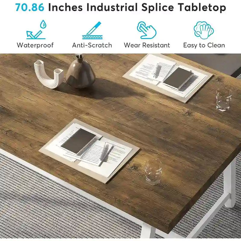 6FT Rectangle Conference Table, 70.87 Meeting Table for 6-8 People