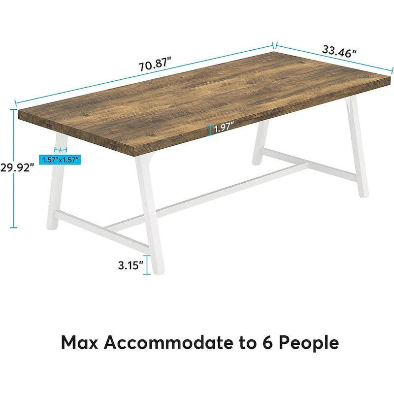 6FT Rectangle Conference Table, 70.87 Meeting Table for 6-8 People