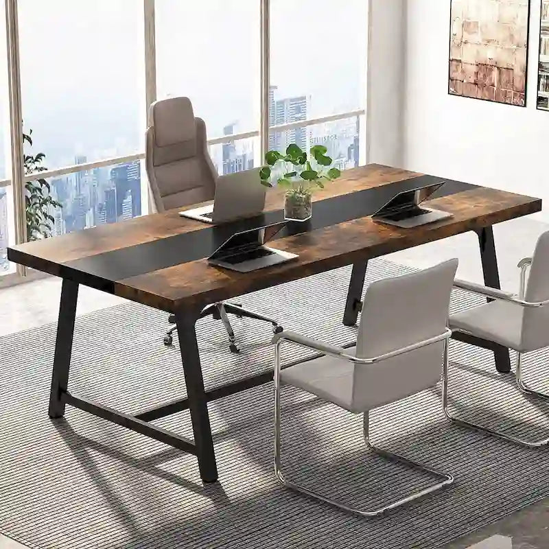 6FT Rectangle Conference Table, 70.87 Meeting Table for 6-8 People