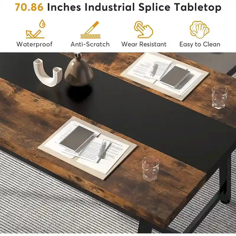 6FT Rectangle Conference Table, 70.87 Meeting Table for 6-8 People