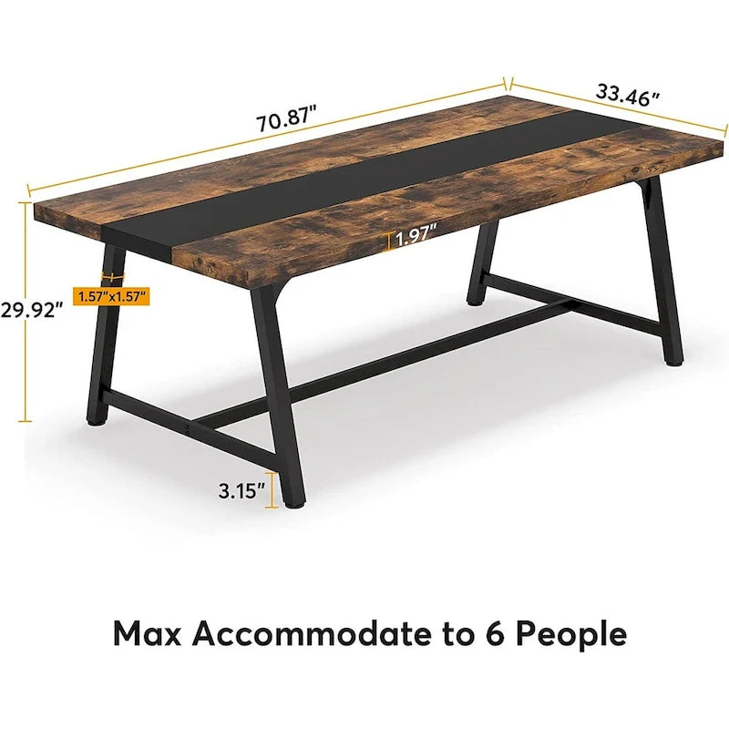 6FT Rectangle Conference Table, 70.87 Meeting Table for 6-8 People