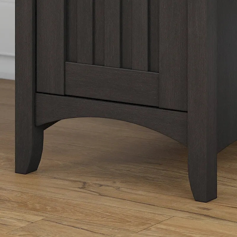 L-shaped Vintage Black Storage Desk