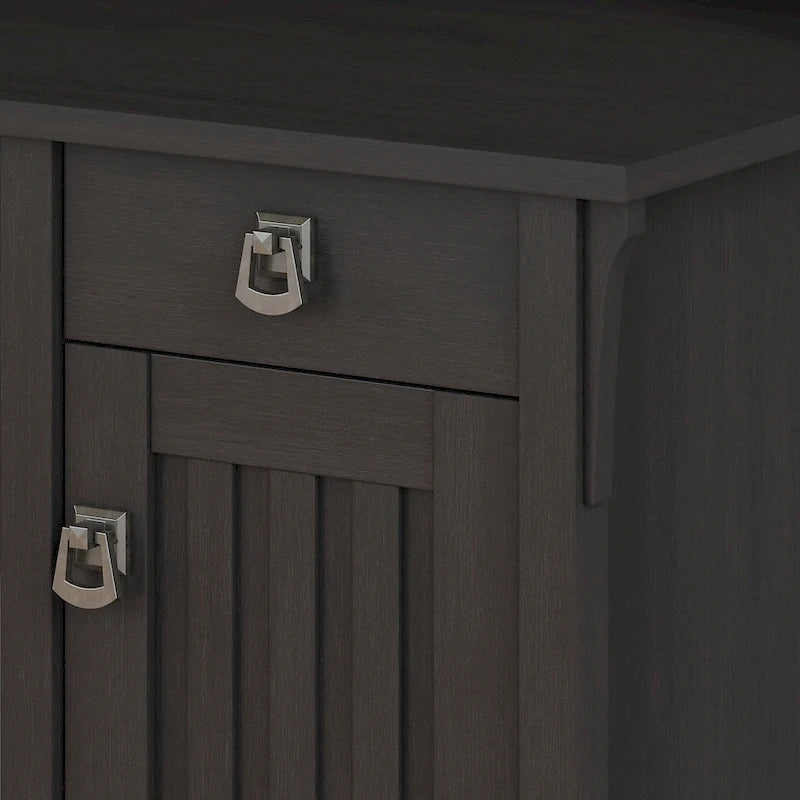 L-shaped Vintage Black Storage Desk