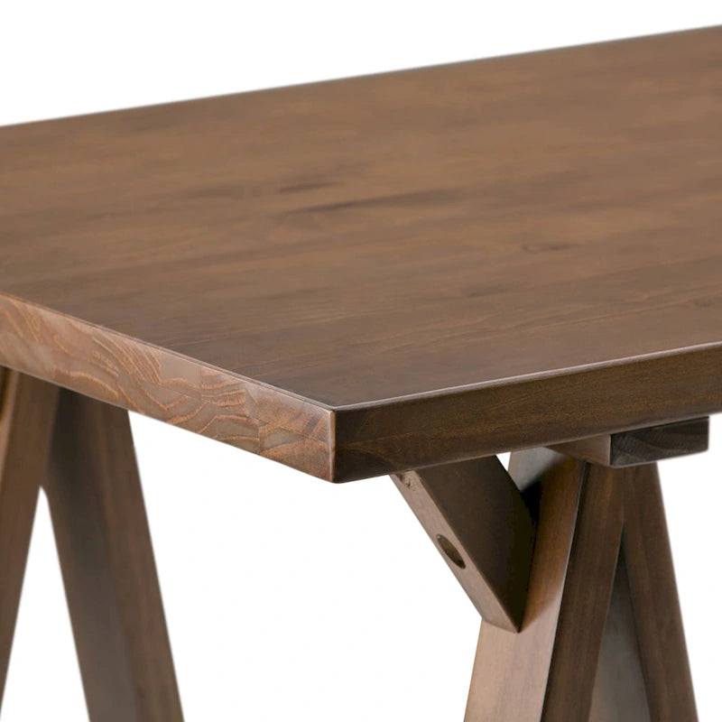 56" Solid Wood Modern Industrial Writing Desk