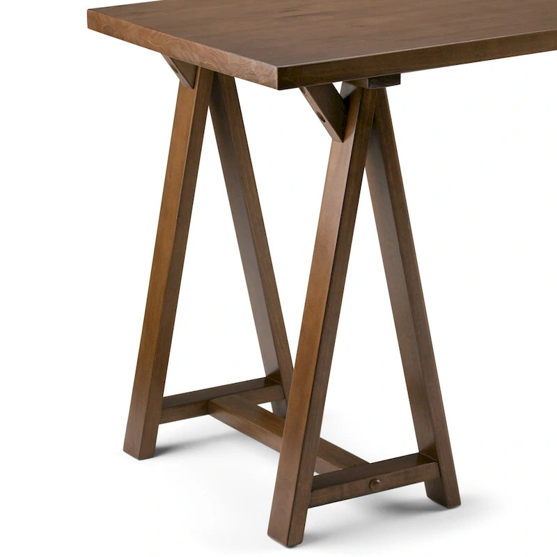 56" Solid Wood Modern Industrial Writing Desk