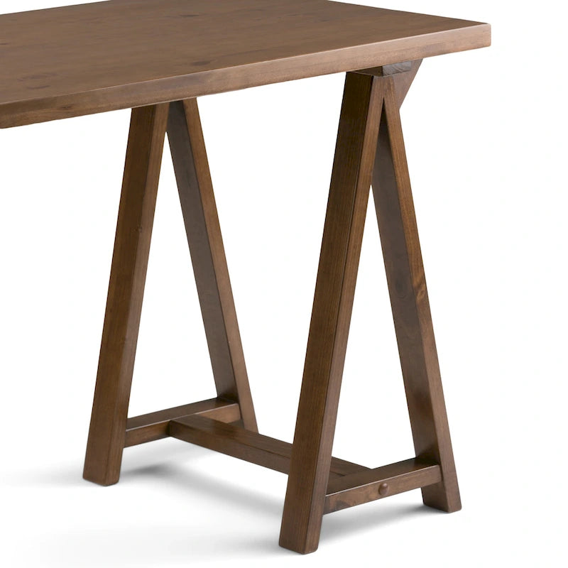 56" Solid Wood Modern Industrial Writing Desk