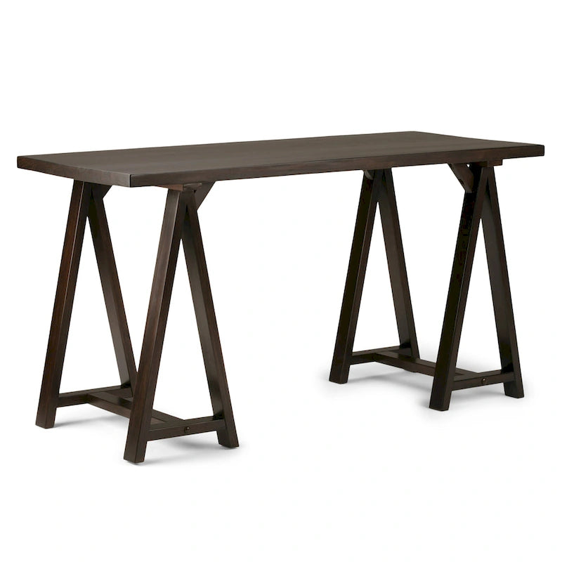 56" Solid Wood Modern Industrial Writing Desk