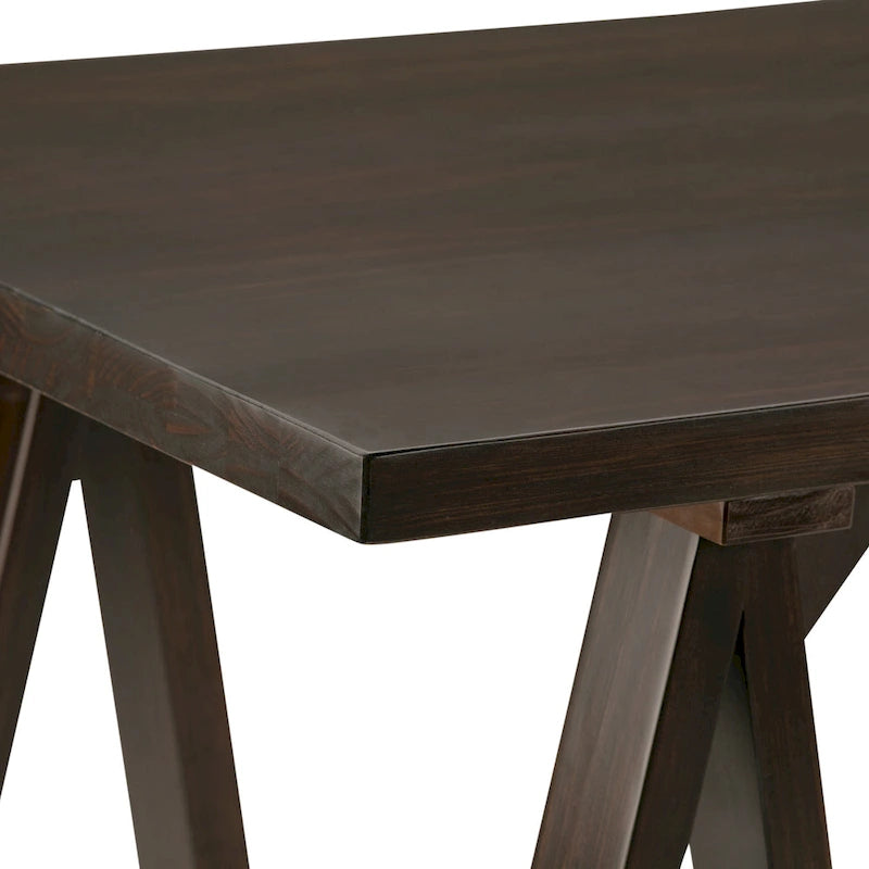 56" Solid Wood Modern Industrial Writing Desk