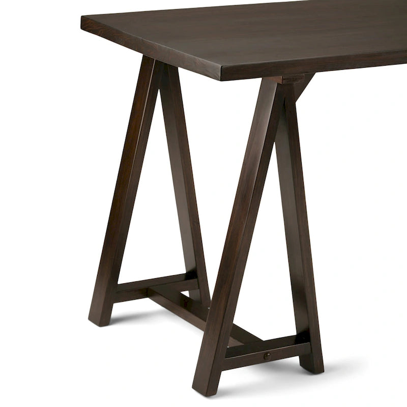 56" Solid Wood Modern Industrial Writing Desk