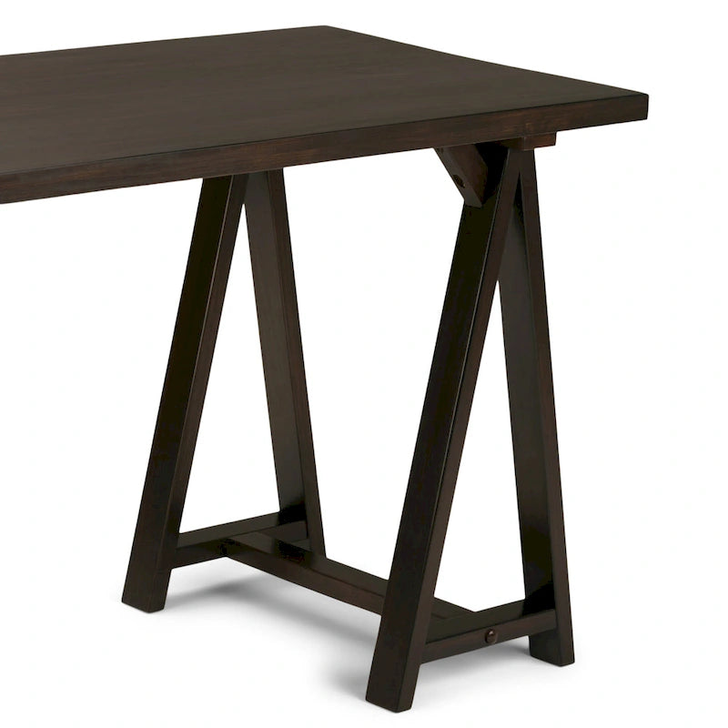 56" Solid Wood Modern Industrial Writing Desk