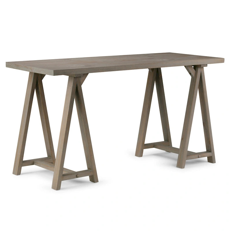56" Solid Wood Modern Industrial Writing Desk