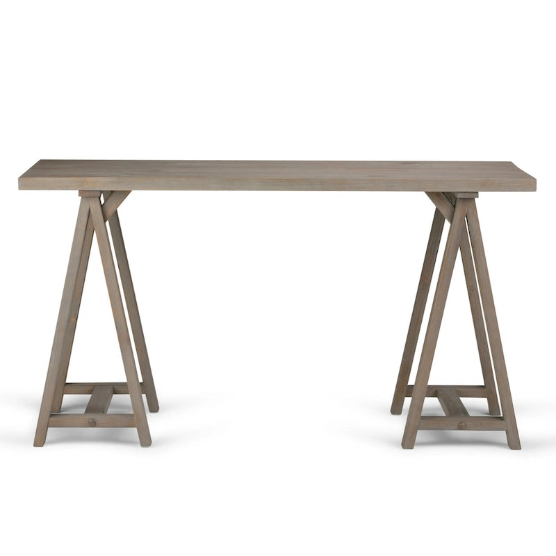 56" Solid Wood Modern Industrial Writing Desk