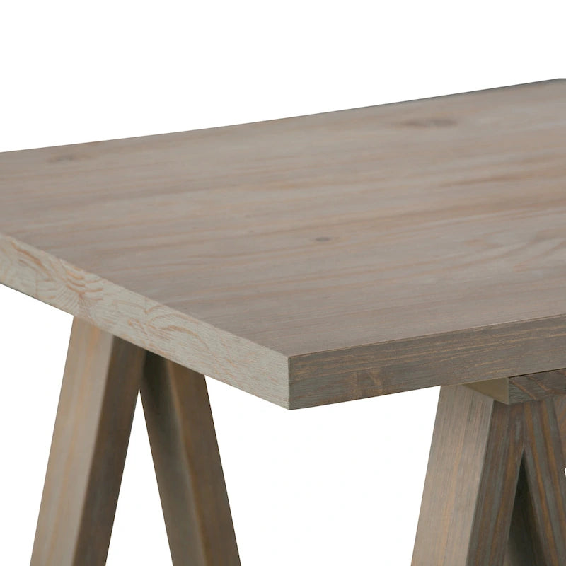 56" Solid Wood Modern Industrial Writing Desk