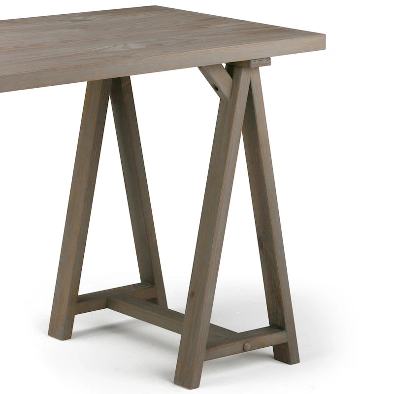 56" Solid Wood Modern Industrial Writing Desk