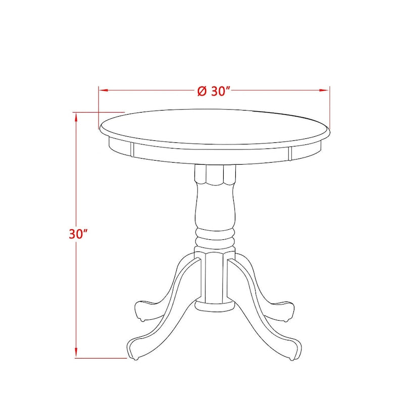 30" Round Pedestal Dining Table - Cherry & Buttermilk