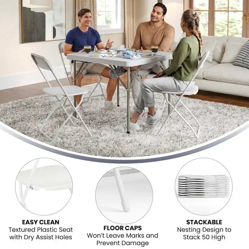 Chaise pliante en plastique - Capacité de charge de 650 LB - Chaise événementielle