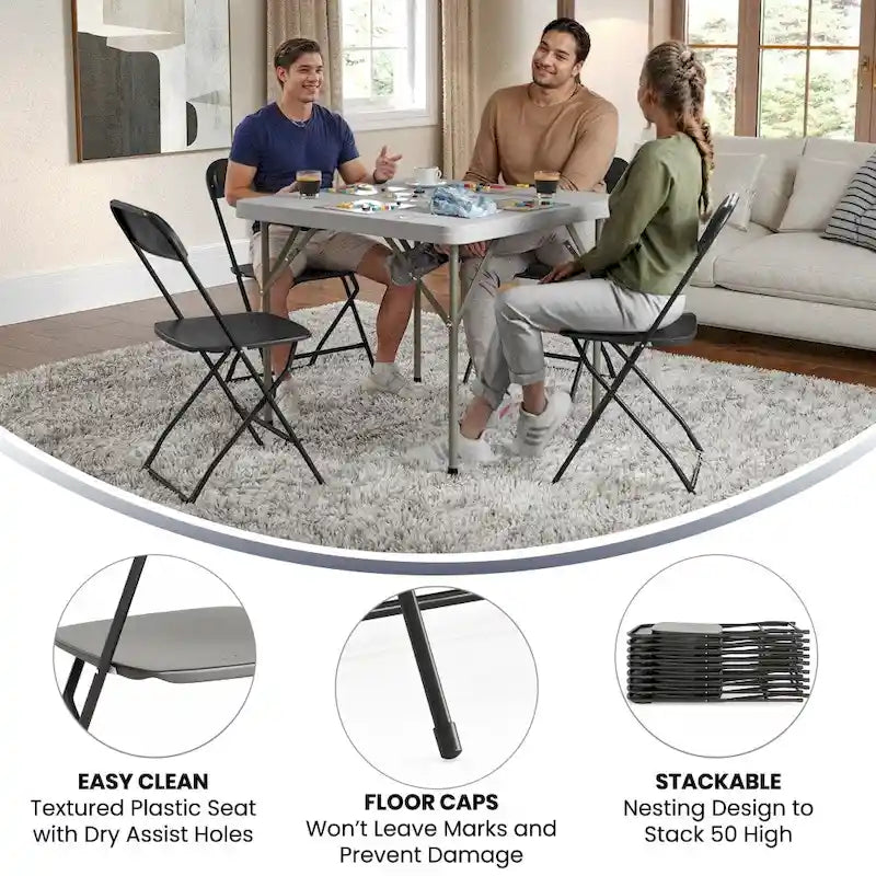 Chaise pliante en plastique - Capacité de charge de 650 LB - Chaise événementielle
