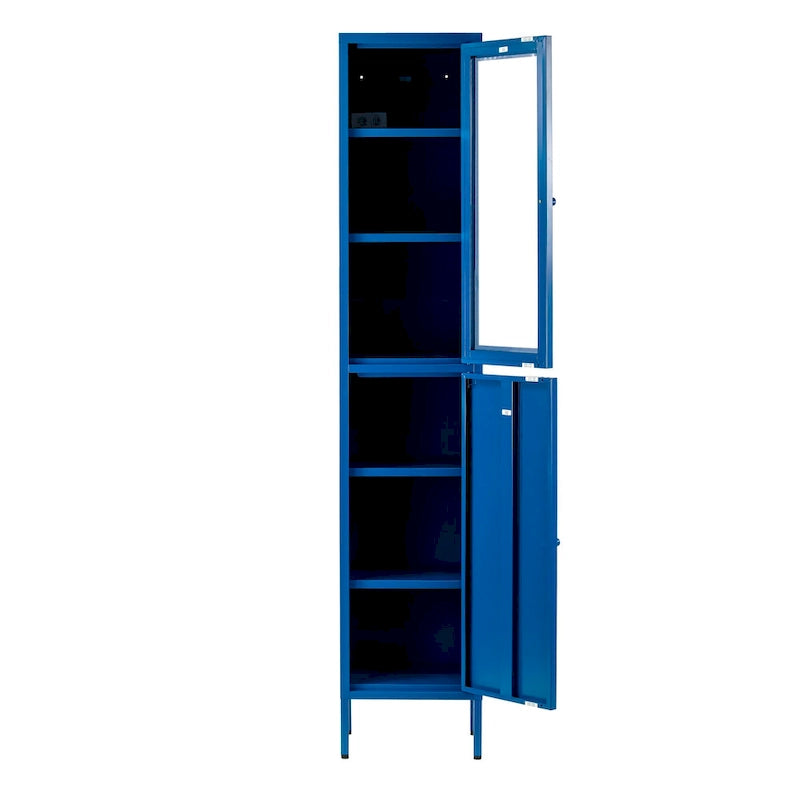 71-inch Blue Two Door Metal Storage Cabinet