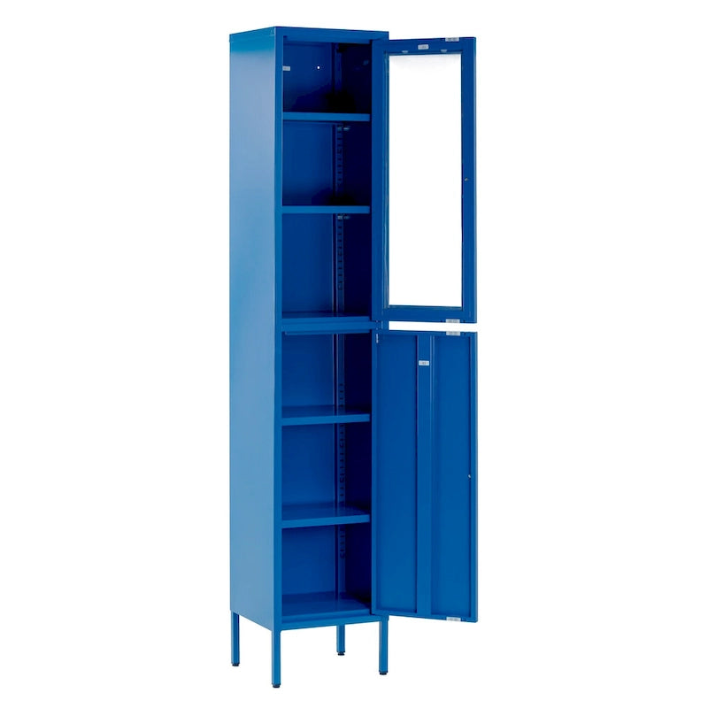 71-inch Blue Two Door Metal Storage Cabinet