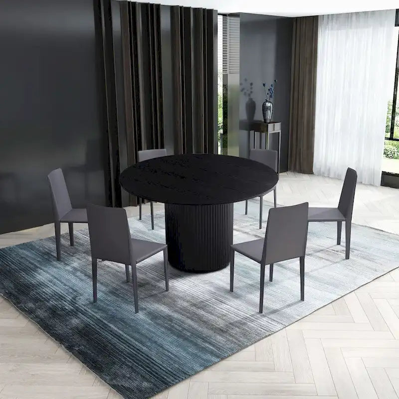 Black Round Pedestal Dining Table