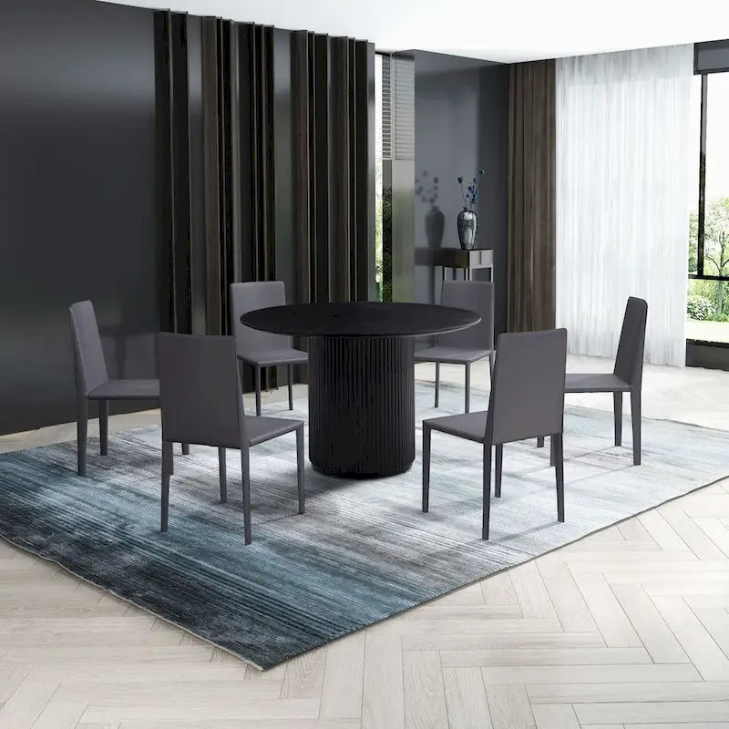 Black Round Pedestal Dining Table