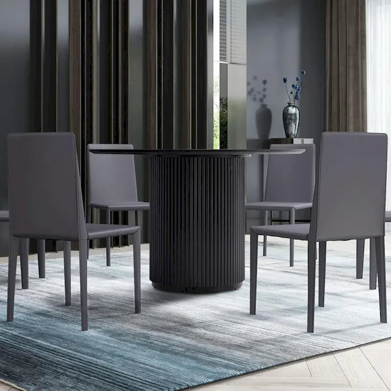 Black Round Pedestal Dining Table