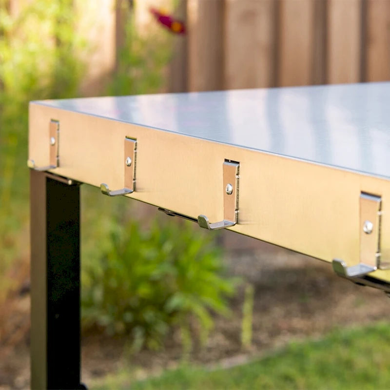 Outdoor Stainless Steel BBQ Preparation Cart with Double Shelf