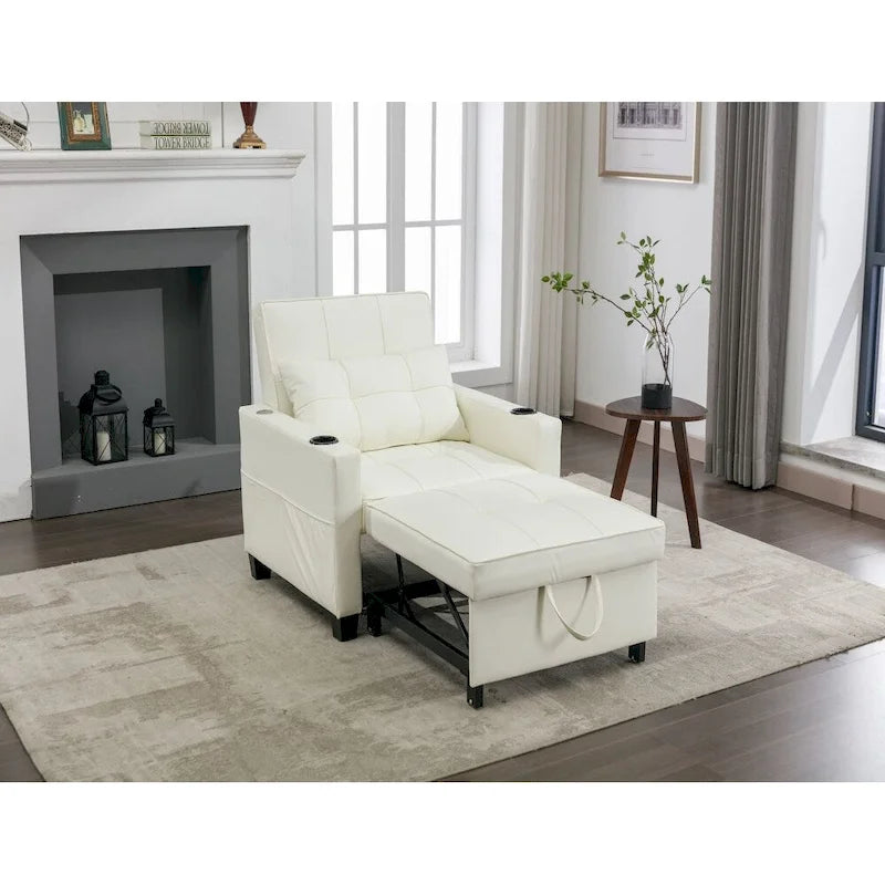 3-in-1 Convertible Futon Chair Bed with USB Ports
