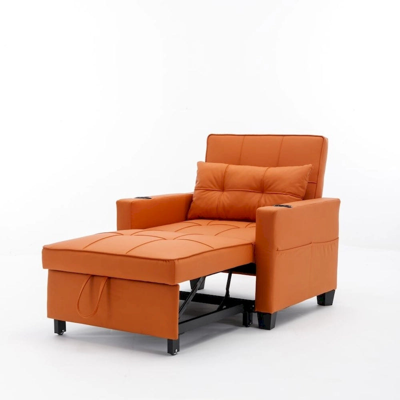 3-in-1 Convertible Futon Chair Bed with USB Ports
