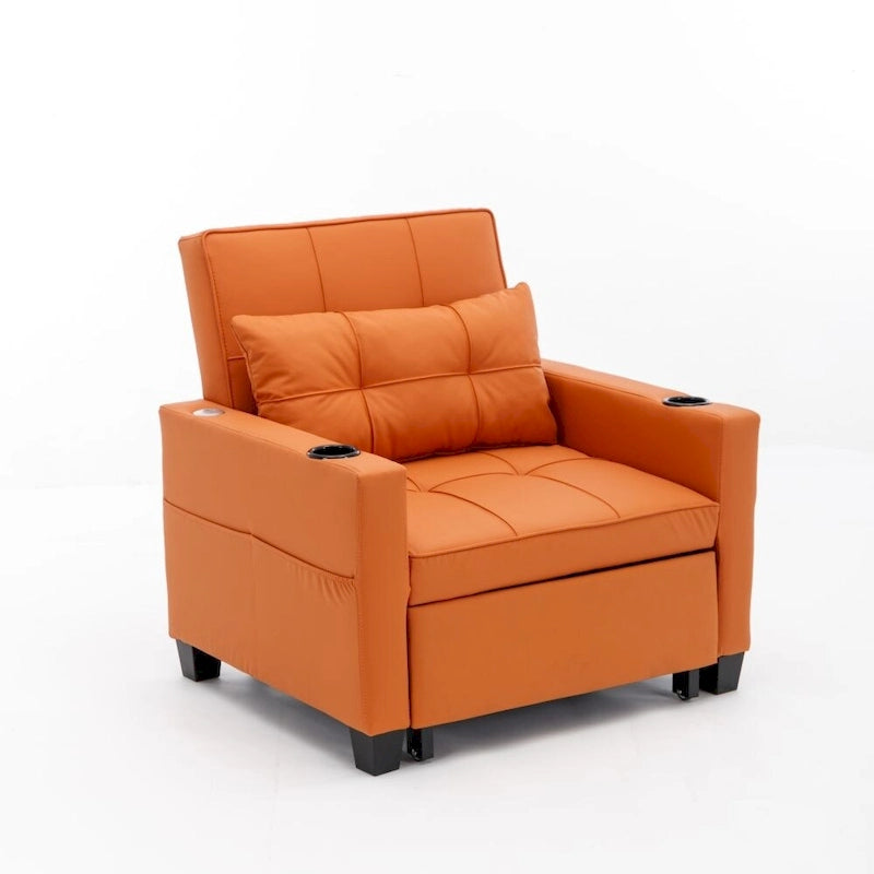 3-in-1 Convertible Futon Chair Bed with USB Ports