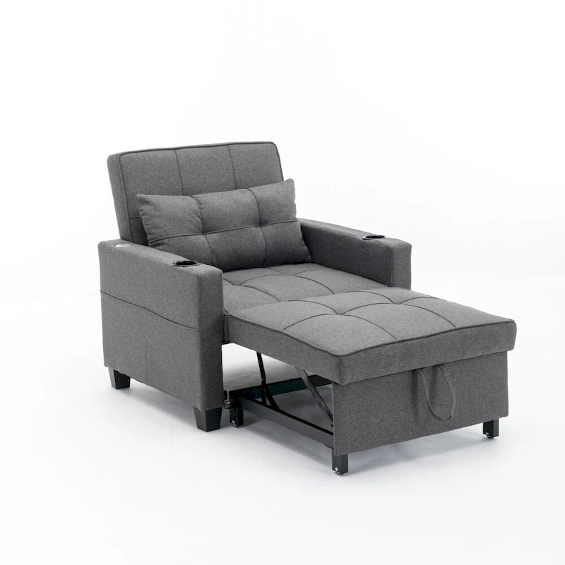 3-in-1 Convertible Futon Chair Bed with USB Ports