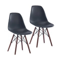 Modern Ergonomic Dining Chair Set of 2 with Walnut Wood Legs