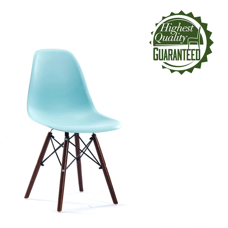 Modern Ergonomic Dining Chair Set of 2 with Walnut Wood Legs