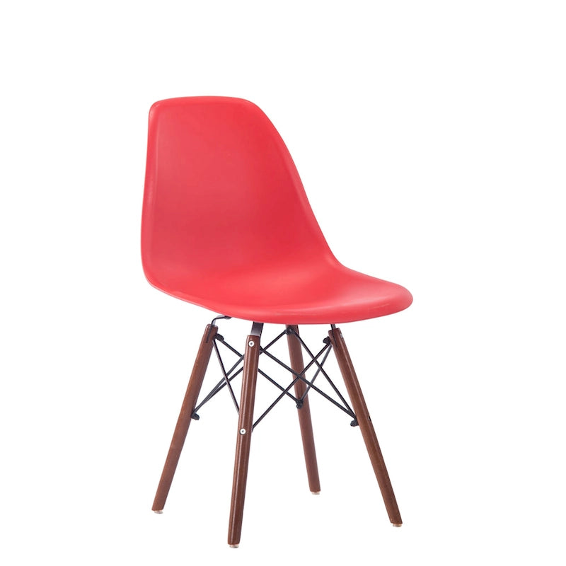 Modern Ergonomic Dining Chair Set of 2 with Walnut Wood Legs