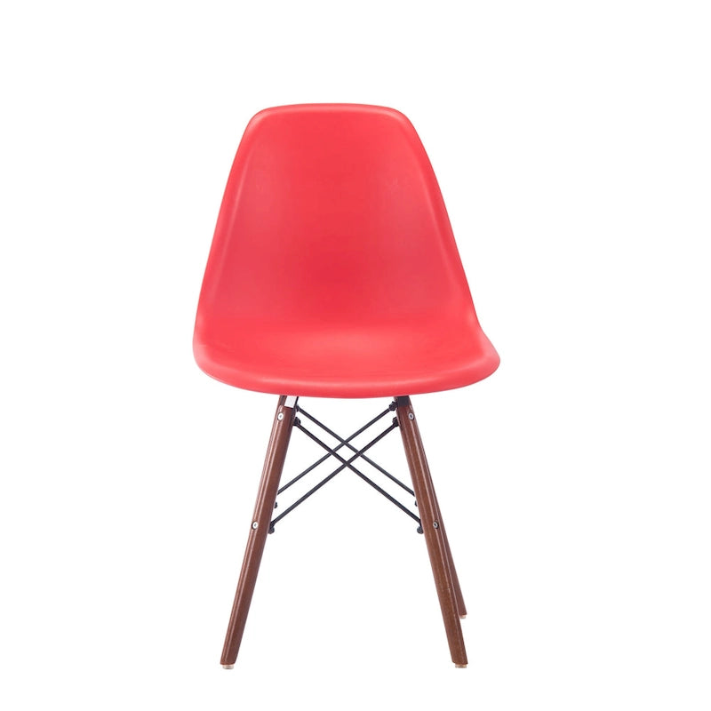 Modern Ergonomic Dining Chair Set of 2 with Walnut Wood Legs