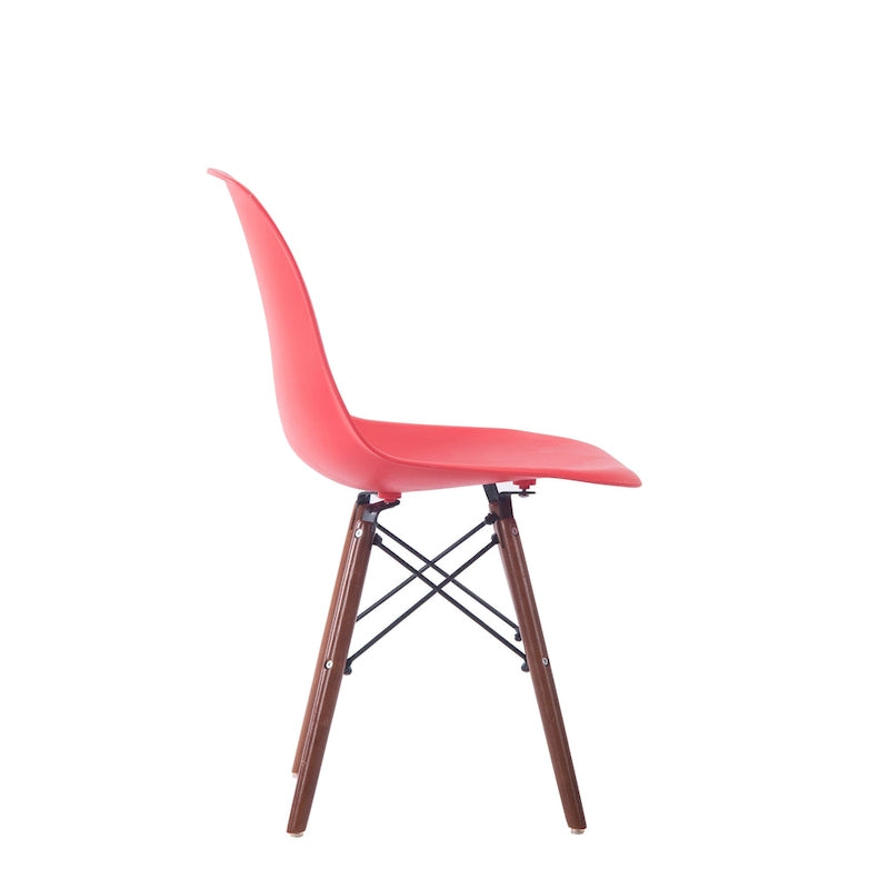 Modern Ergonomic Dining Chair Set of 2 with Walnut Wood Legs