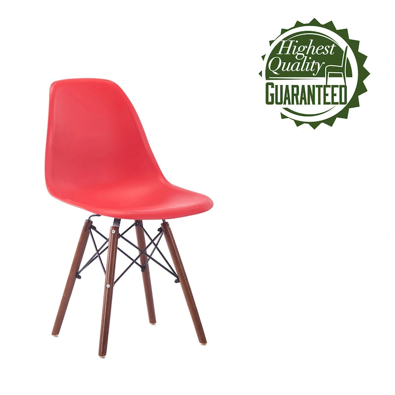 Modern Ergonomic Dining Chair Set of 2 with Walnut Wood Legs