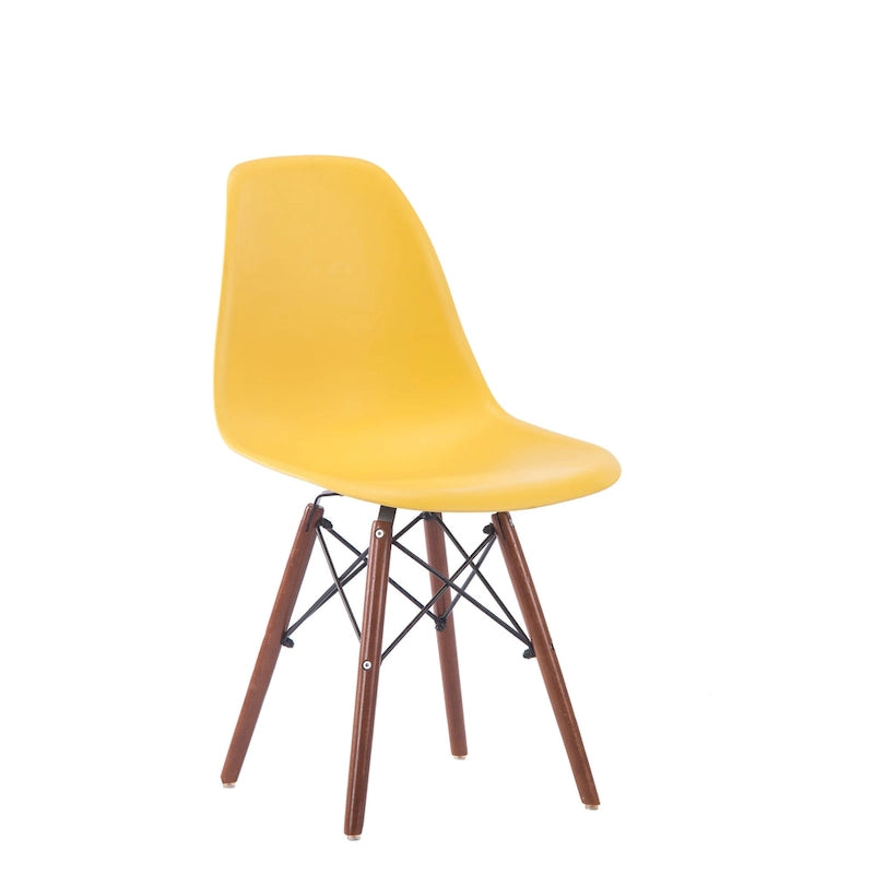 Modern Ergonomic Dining Chair Set of 2 with Walnut Wood Legs