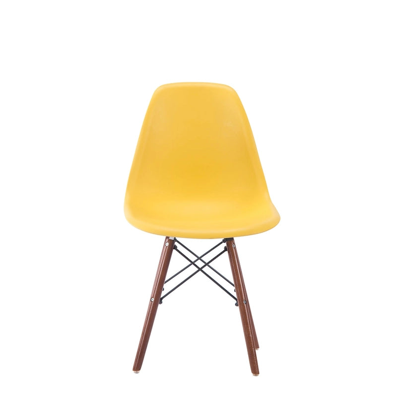 Modern Ergonomic Dining Chair Set of 2 with Walnut Wood Legs
