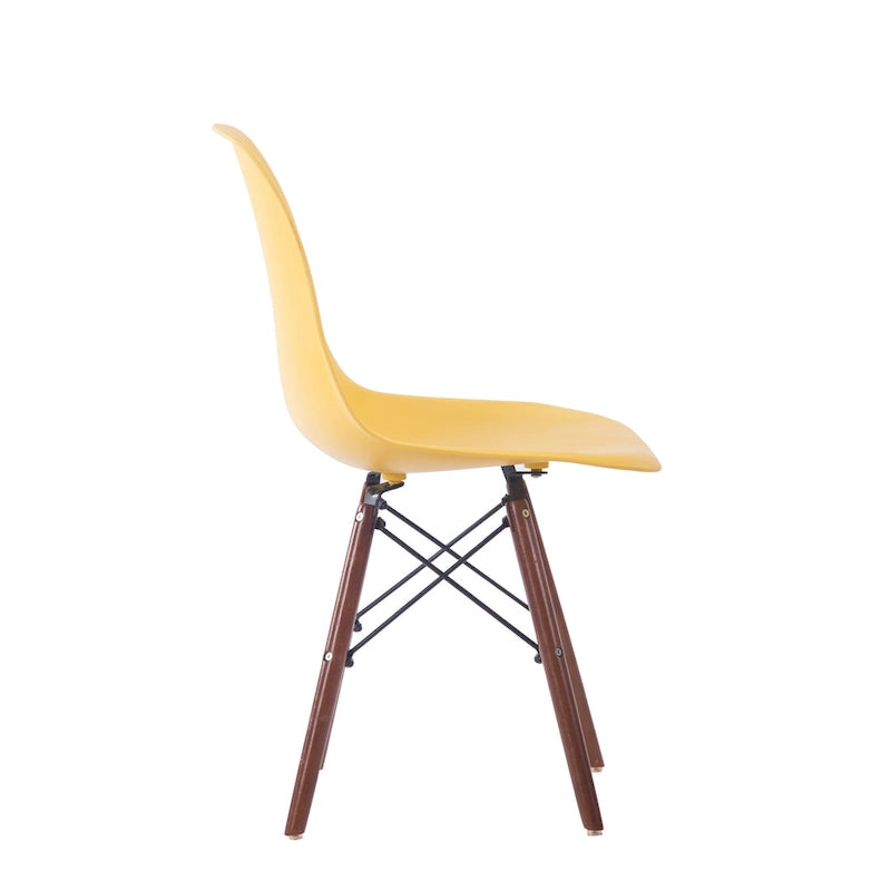 Modern Ergonomic Dining Chair Set of 2 with Walnut Wood Legs