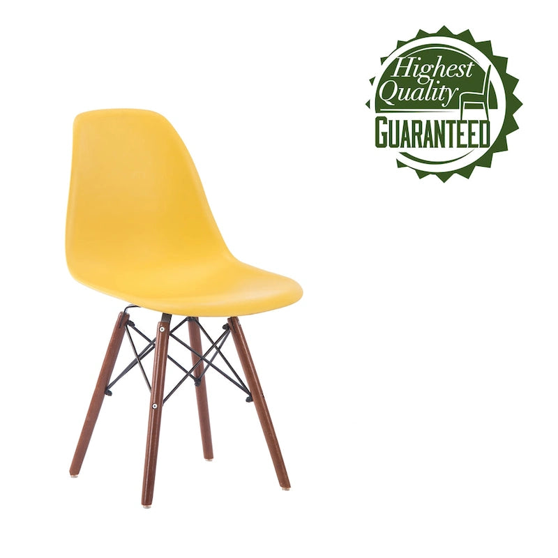 Modern Ergonomic Dining Chair Set of 2 with Walnut Wood Legs