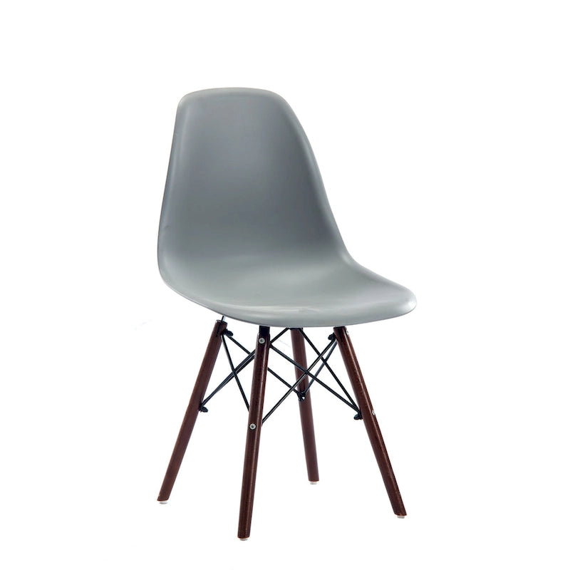Modern Ergonomic Dining Chair Set of 2 with Walnut Wood Legs