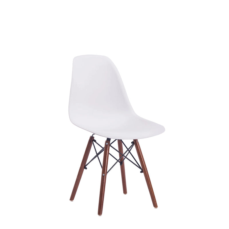 Modern Ergonomic Dining Chair Set of 2 with Walnut Wood Legs