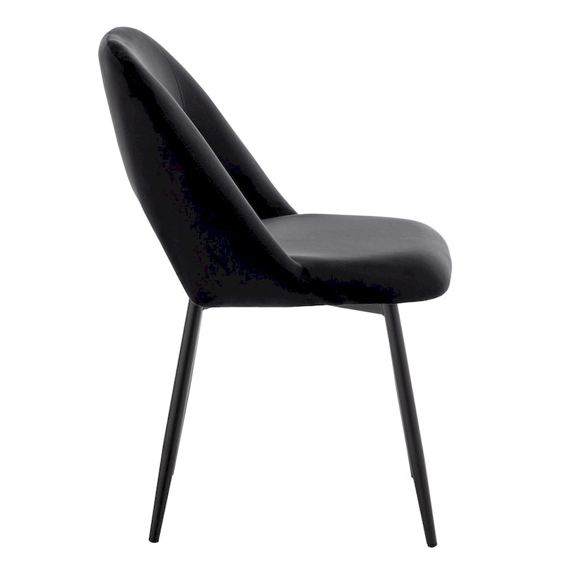 Velvet Dining Chairs with Steel Legs, Set of 2