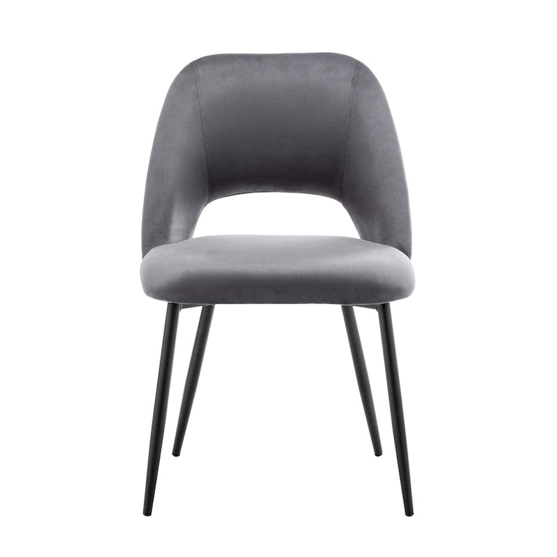 Velvet Dining Chairs with Steel Legs, Set of 2
