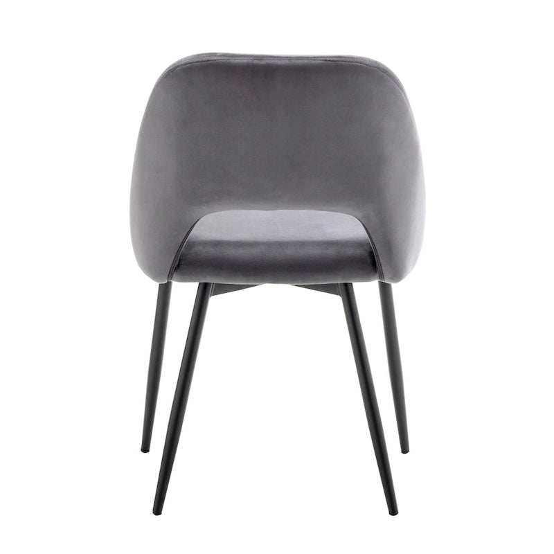 Velvet Dining Chairs with Steel Legs, Set of 2