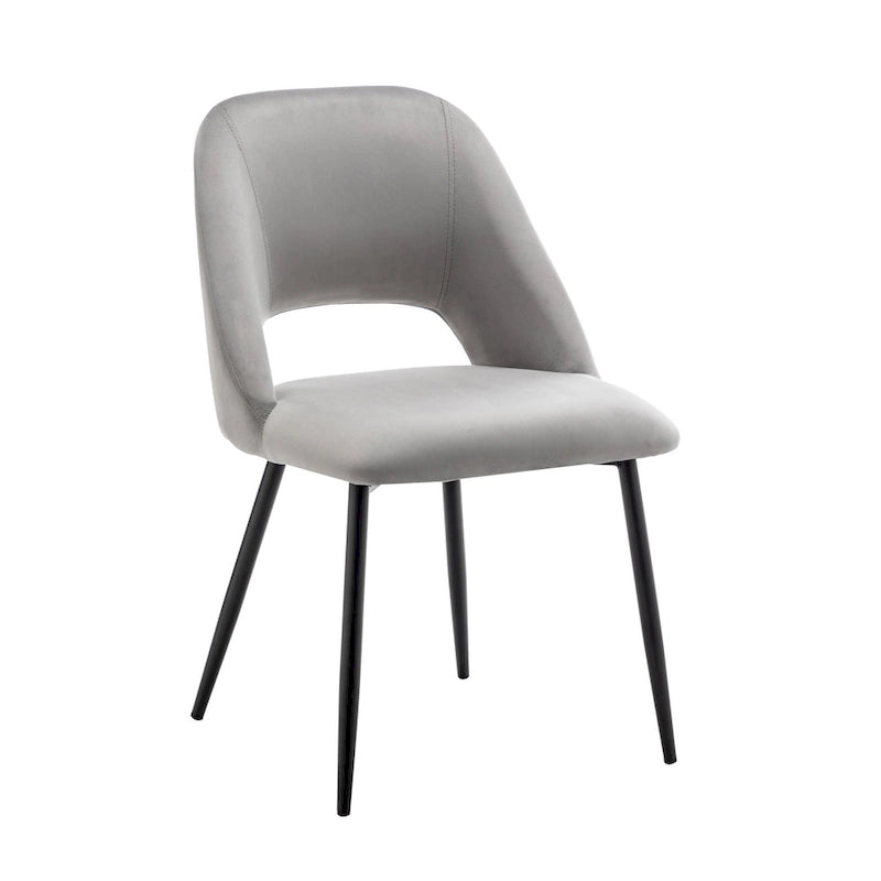 Velvet Dining Chairs with Steel Legs, Set of 2