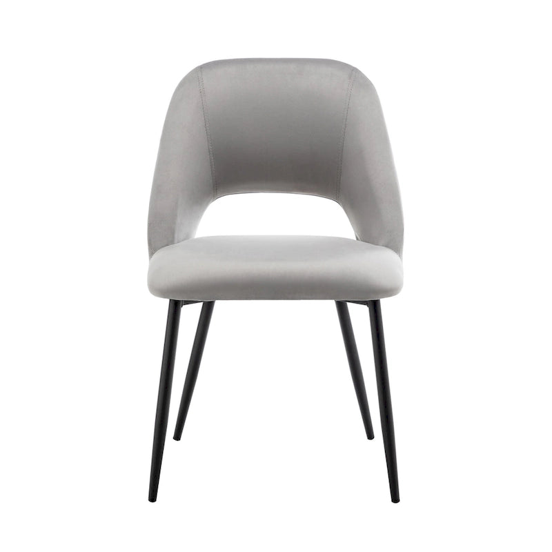Velvet Dining Chairs with Steel Legs, Set of 2